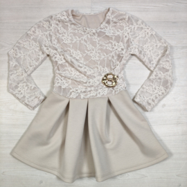 Lace Elegance Dress - beige