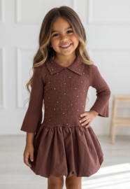 Diamond Collar Dress - bruin 