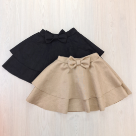 Suede bow skirt