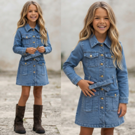Denim Belted Jacket Dress