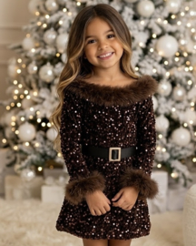 Fabulous Fur Sequin Dress - bruin