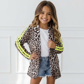 Bold Leopard Stripe Blazer - geel