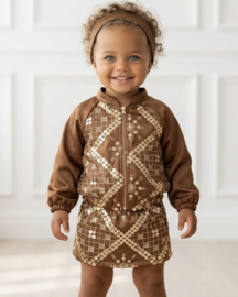 Golden boho baby set - bruin