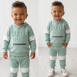 Hooded Little boss set - mint (verzenddatum 9 okt)