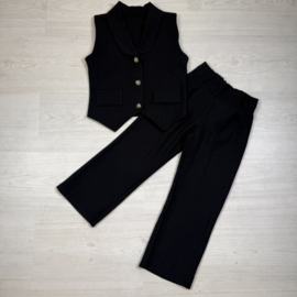 Girls Chic Pinstripe Gilet Set