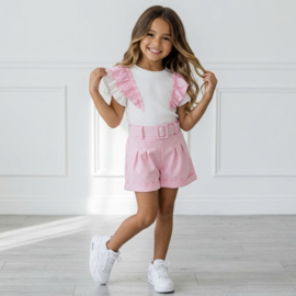 Pastel Ruffle Short Set - roze