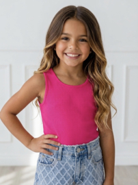 Essential rib tank top - fuchsia