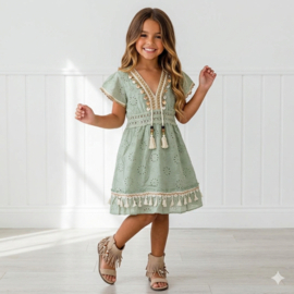 Sunny Tassle Dress - groen