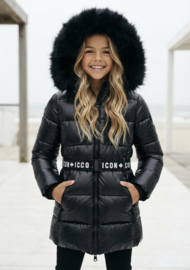 ICON Girls Luxe Puffer Jacket - zwart