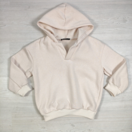 Essential V-Neck Hoodie - beige