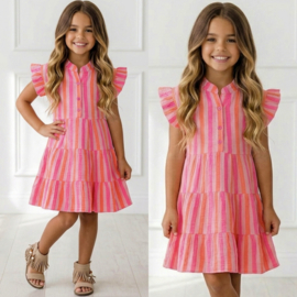 Summer Candy Girls Dress - roze/oranje