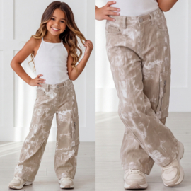 Your Marble Wash Cargo Jeans - beige