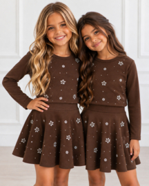 Diamond Bloom Skirt Set - bruin