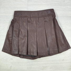 City Chic Leather Skort - bruin