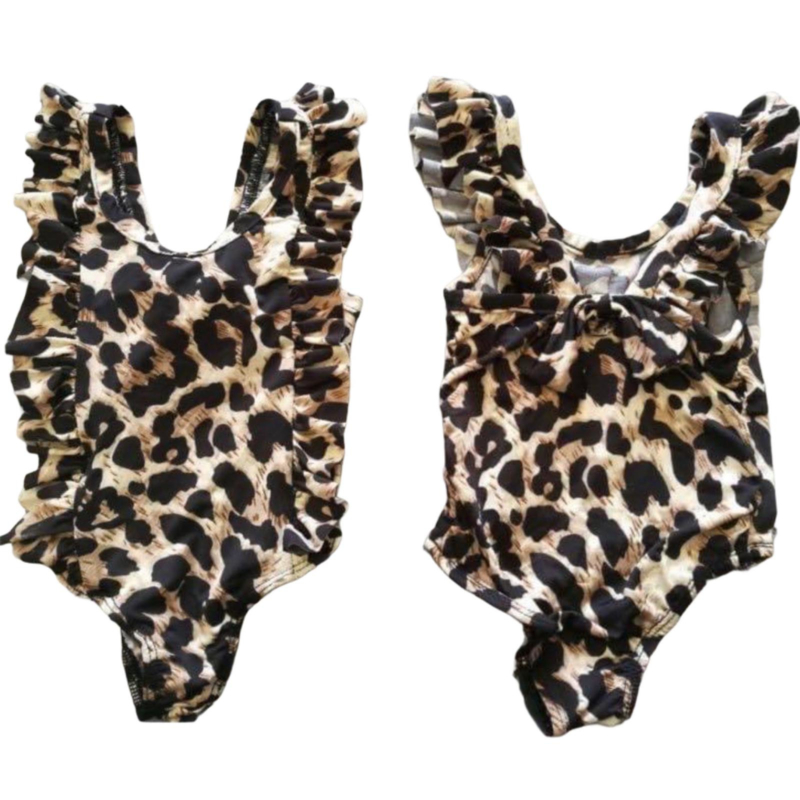 Zending invoer Binnenwaarts Leopard ruffled swimsuit | Swimwear | Hippe Beebjes