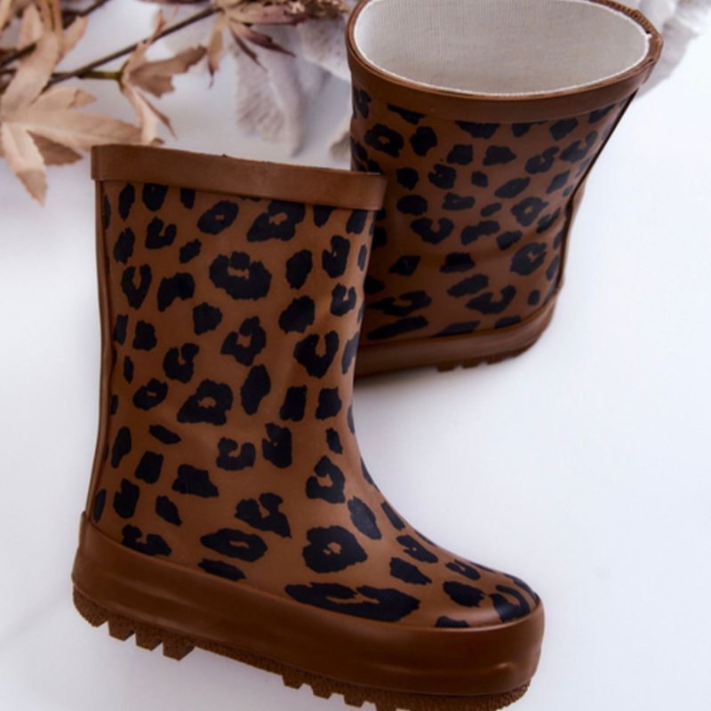 Brown Leopard Rain boots X1