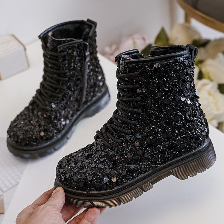 Paillet laarsjes zwart Maat 27 Meisjes Boots Hippe Beebjes