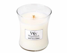 "White Tea & Jasmine" WoodWick candle medium
