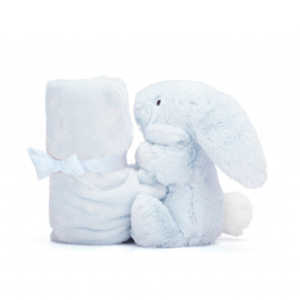 Knuffeldoekje konijn "Jellycat" licht blauw + 1 naam geborduurd