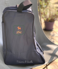 "LAARZEN TAS"  donker groen met naamborduring