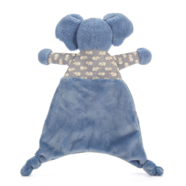 Knuffeldoekje/Soother "Jellycat" Indigo Elly + 1 naam geborduurd