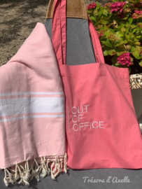 TOTE BAG fuchsia met naamborduring