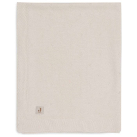 "Jollein" Baby Deken "Cosy knit/velvet" 75x100cm, gebroken wit, met of zonder naamborduring