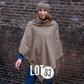 Poncho "Lot83" taupe met rolkraag