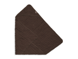 "Jollein" Badcape Wrinkled 75x75cm - Chestnut , met of zonder naamborduring