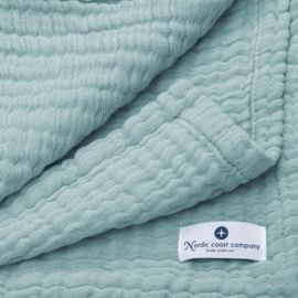 "Nordic coast company" mousseline Baby Deken, jade green met of zonder naamborduring