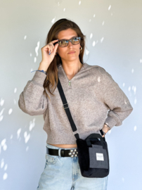 Mini Bag  "De la Mure" fluffy zwart