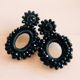 Party Black Facet Earrings