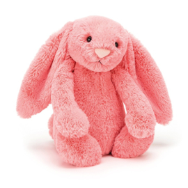 "JELLYCAT" Bashful Bunny, coral, met of zonder naamborduring