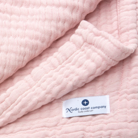 "Nordic coast company" mousseline Baby Deken, pink met of zonder naamborduring