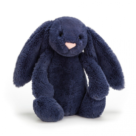 "JELLYCAT" Bashful Bunny, navy, met of zonder naamborduring