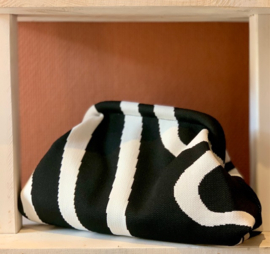 Clutch/Make-up tas/Toilettas, black & white 4