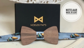 Houten vlinderdas "Noeuds Pap's", in notelaar