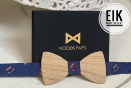 Houten vlinderdas "Noeuds Pap's", in eik