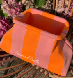 Clutch/Make-up tas/Toilettas, oranje/licht roos