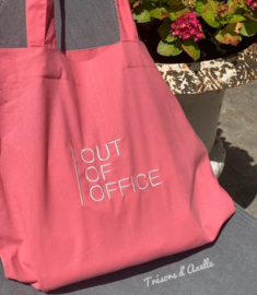 TOTE BAG fuchsia met naamborduring