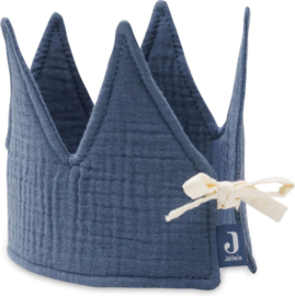 "Jollein" verjaardagskroontje, jeans blauw, met of zonder naamborduring