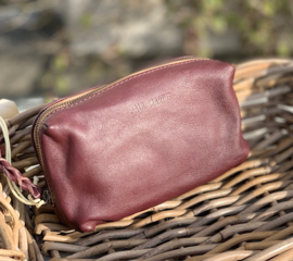 Toiletzak/Make-up tas, bordeau 100% leder "Paul Marius, Adèle"