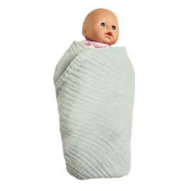 "Nordic coast company" mousseline Baby Deken, mint met of zonder naamborduring