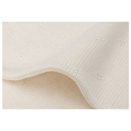 "Jollein" Baby Deken "Cosy knit/velvet" 75x100cm, gebroken wit, met of zonder naamborduring