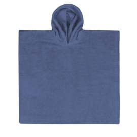 Baby Badponcho in badstof, 0-2j, jeans blauw, met of zonder naamborduring