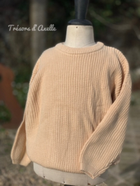 Oversised trui, beige, 4 jaar (104-110), met of zonder naamborduring