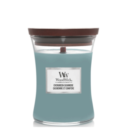 "Evergreen Cashmere" WoodWick candle medium