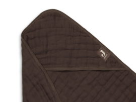 "Jollein" Badcape Wrinkled 75x75cm - Chestnut , met of zonder naamborduring