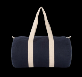 Logeertas / Weekendtas / Sporttas in katoen, donker blauw, om te laten borduren