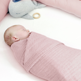 "Nordic coast company" mousseline Baby Deken, old rose met of zonder naamborduring